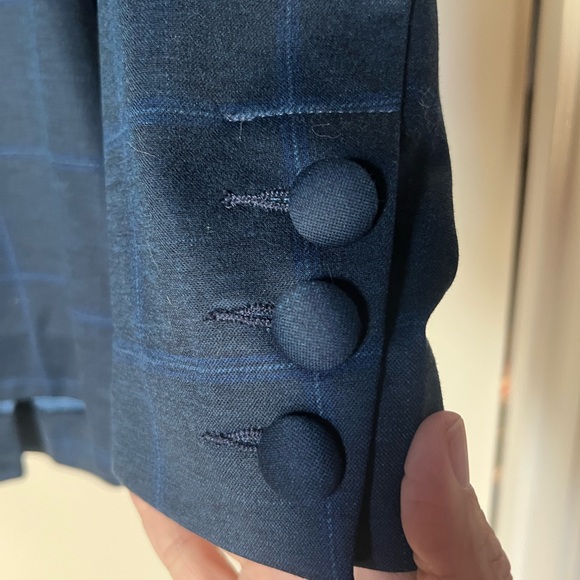 CAbi Check Blazer Style # 5475 Windowpane Check Navy Blue - Picture 4 of 7